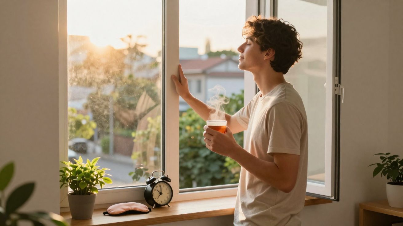 Um hábito diário que melhora silenciosamente a qualidade do sono.