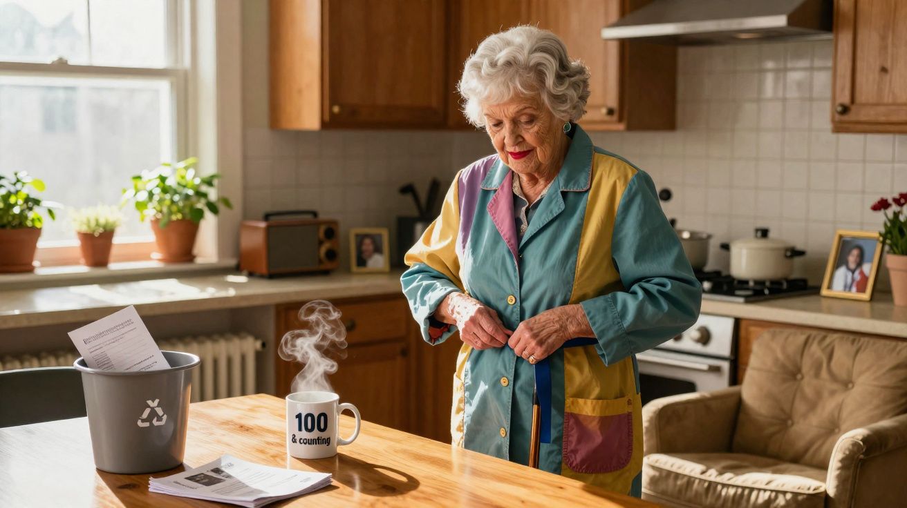 Mulher de 100 anos recusa lares e diz que seus hábitos diários mostram que médicos são sobrevalorizados.